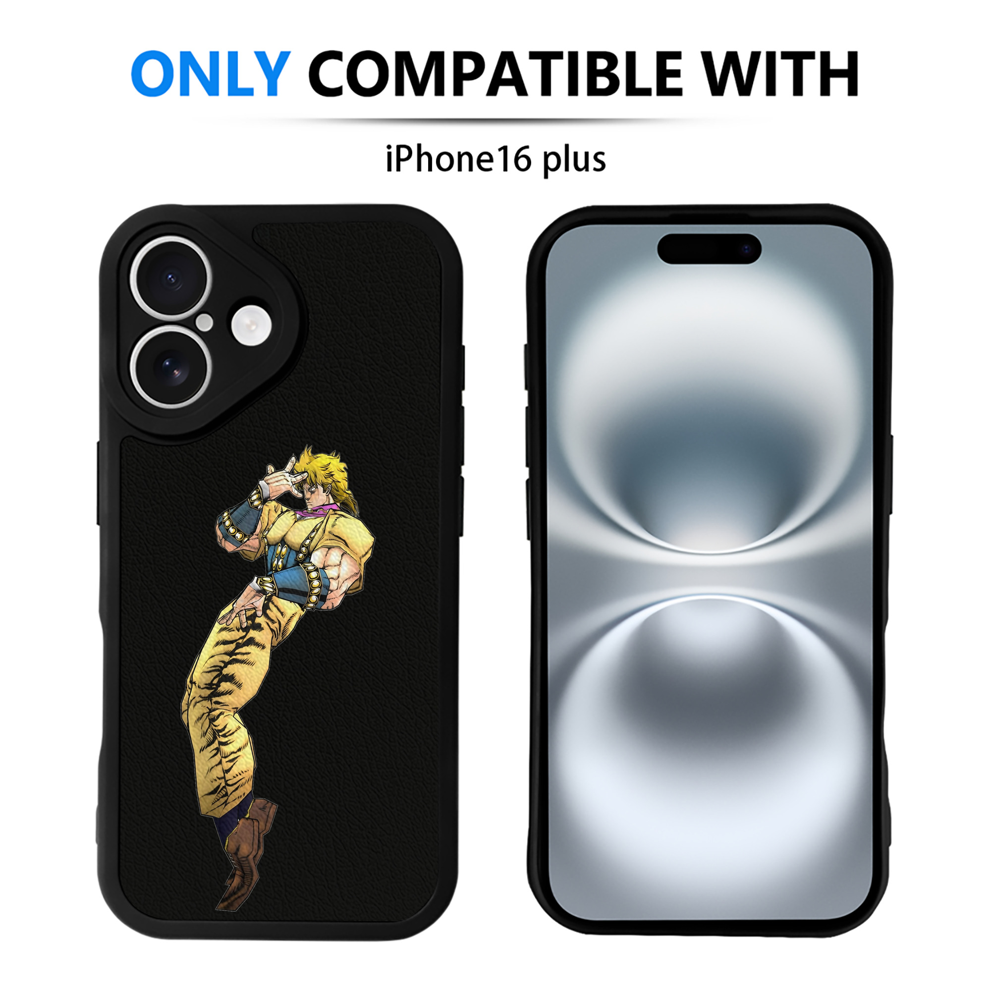 （画像用） ジョジョの奇妙な冒険 ディオ?ブランドー JoJo's Bizarre Adventure Dio Brando 【iPhone 16シリーズ対応】シリコンスマホケース（レザー調） 材質：シリコン